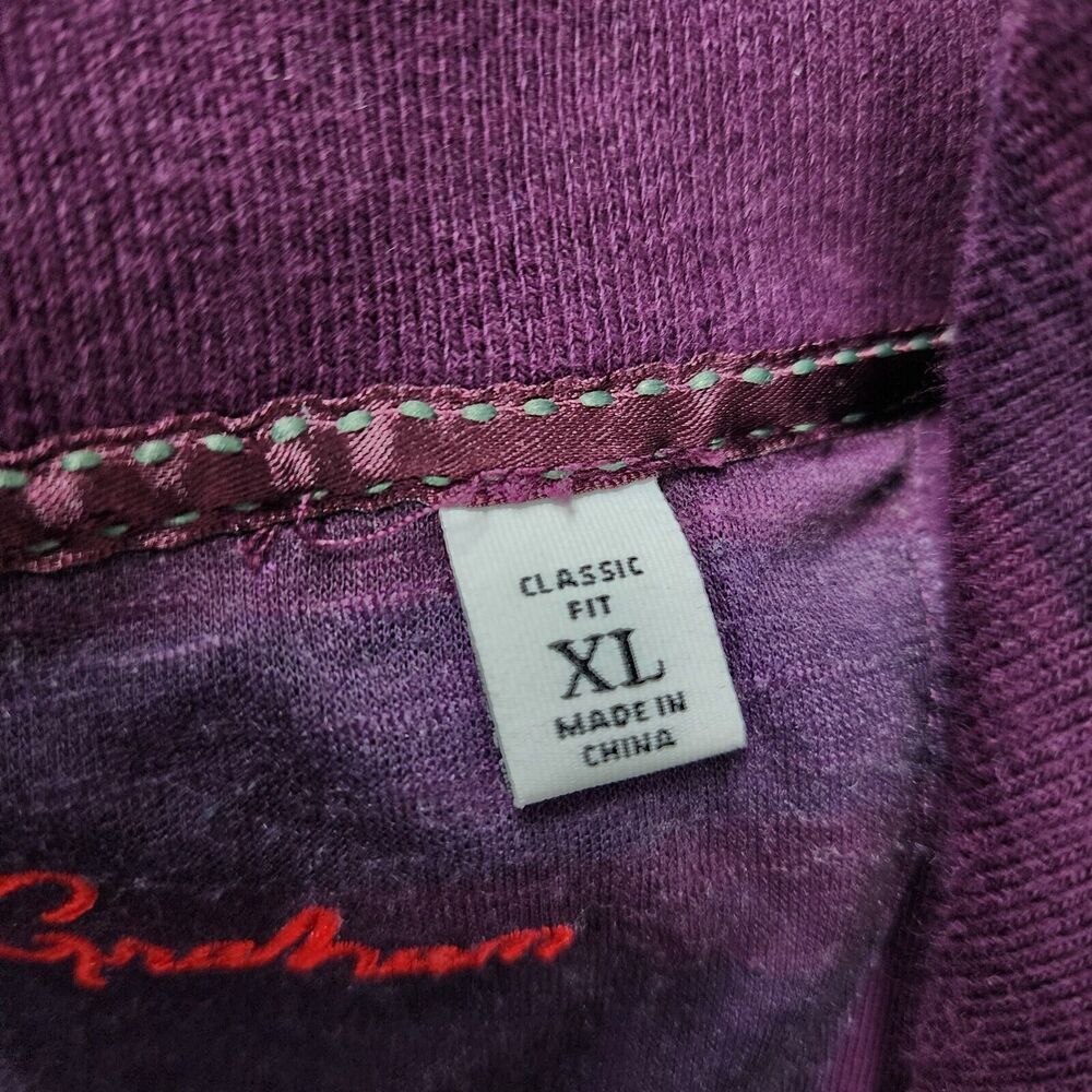 Robert Graham Men’s Quarter Zip Purple Pullover Sweater Size XL - Picture 5 of 11